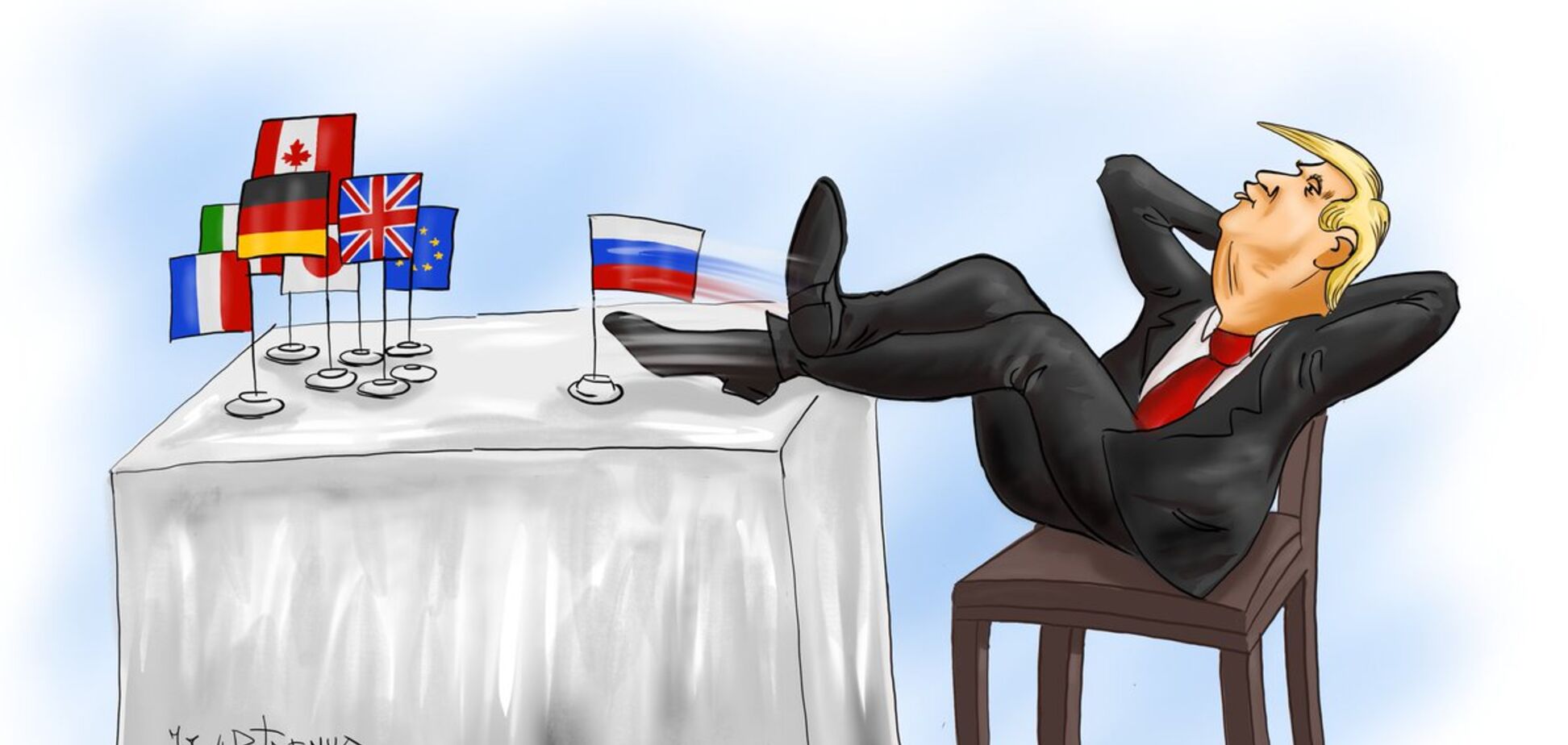 Російська вісімка: з'явилася їдка карикатура на саміт G7