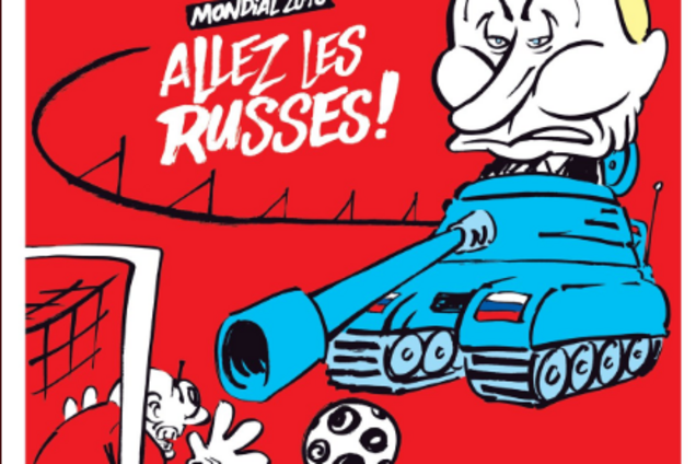 Путин на танке: Charlie Hebdo назвал ЧМ-2018 в РФ 'трагикомедией в селе'