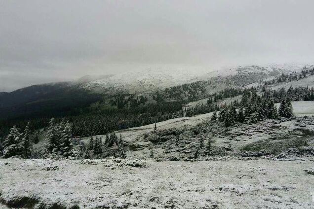 На Закарпатье выпал снег