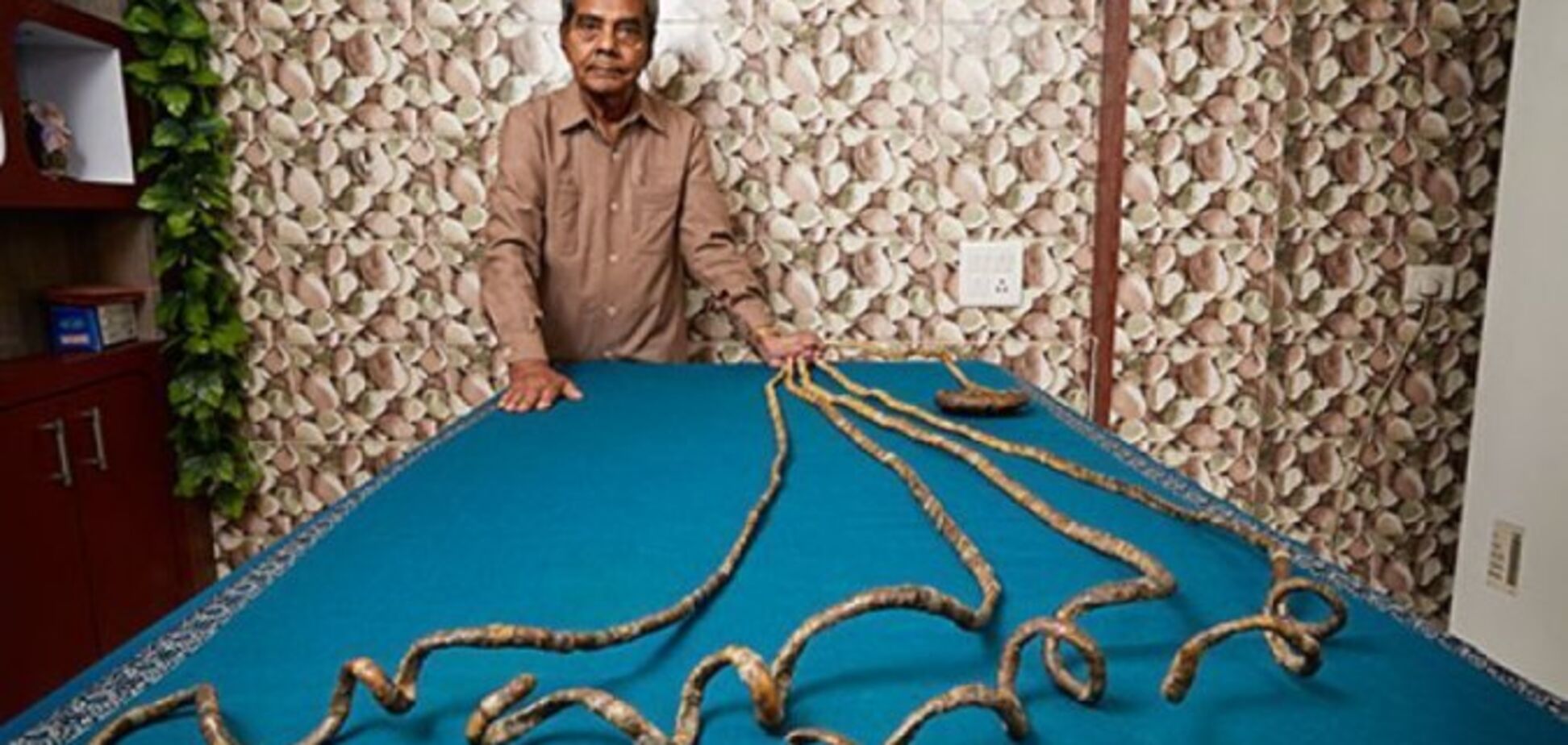 В Индии мужчина передал музею свои ногти. Фото, видео