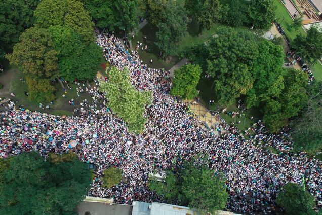 Крестный ход в Киеве: появились фото с высоты птичьего полета