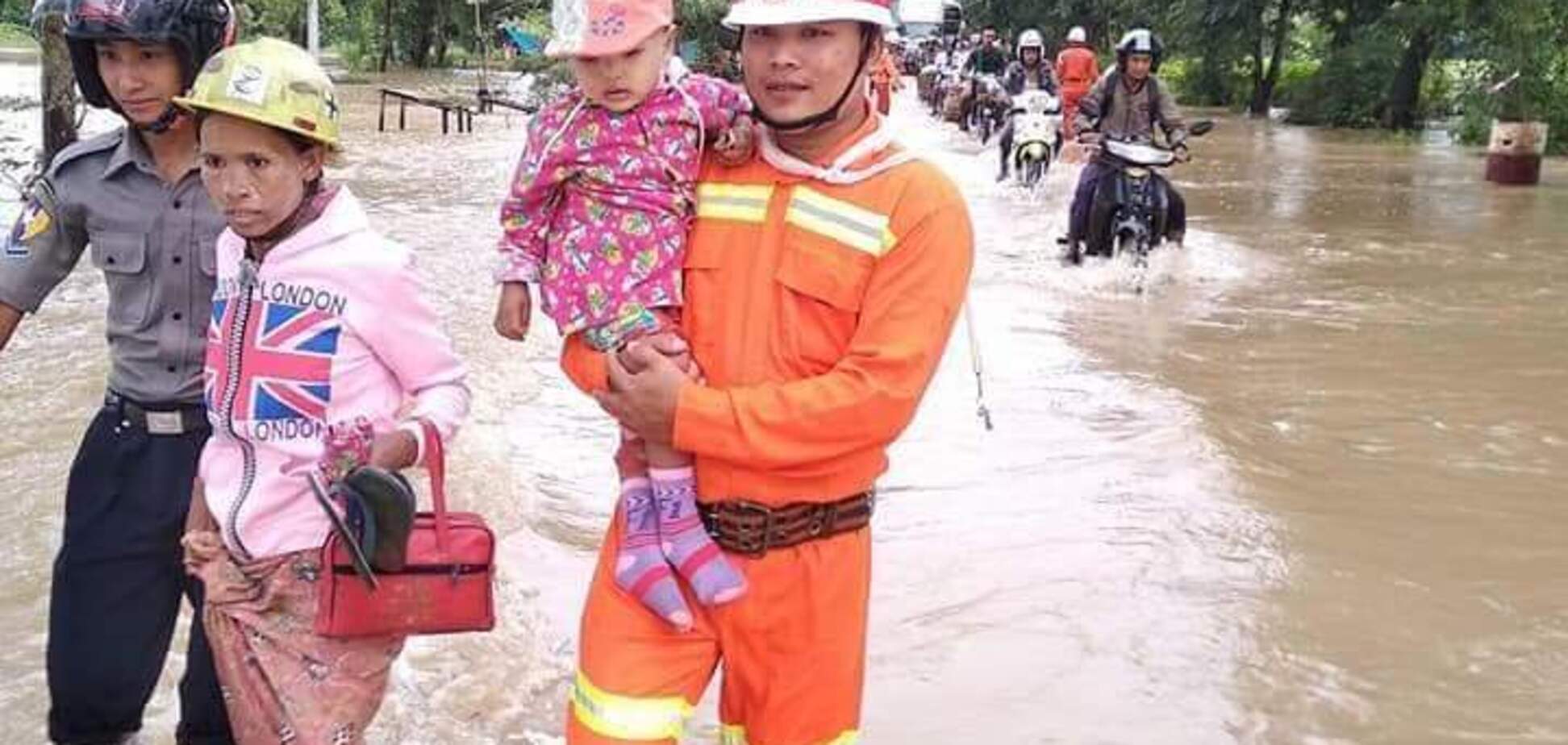 Потоп у М'янмі: з 85 сіл евакуювали 63 тис. осіб. Фото стихії