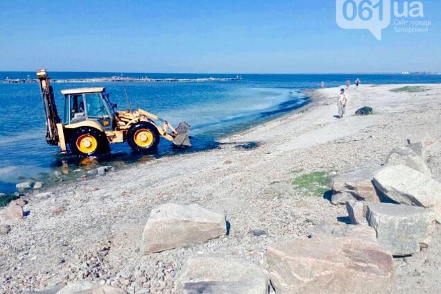 Бердянские пляжи снова покрылись водорослями