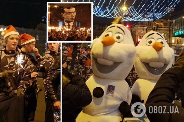 Сніговики і ''Героям слава!'' У Києві пройшов унікальний марш на честь Бандери. Усі подробиці