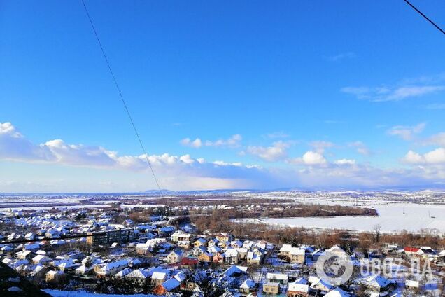 Зимнее Мукачево с высоты: яркие фото