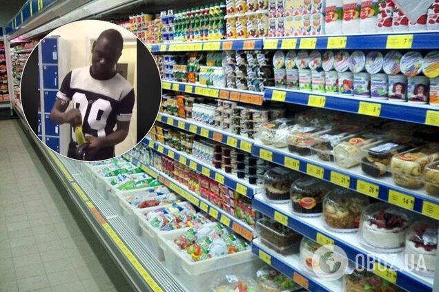 Бил и заставлял есть банан: в супермаркете Киева публично унизили иностранца. Видео
