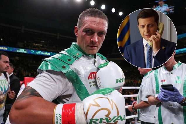 'Служу народу Украины!' Зеленский позвонил Усику в раздевалку после боя