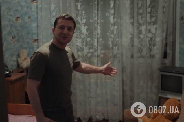 "Навіть телевізор є": з'явилося відео квартири на Донбасі, де ночував Зеленський