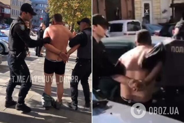 'Люди, дайте води!' У Дніпрі напівголий чоловік влаштував дебош