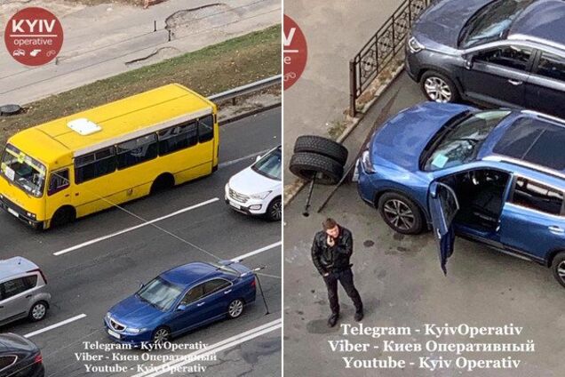 У Києві маршрутка 'розсипалася' посеред дороги