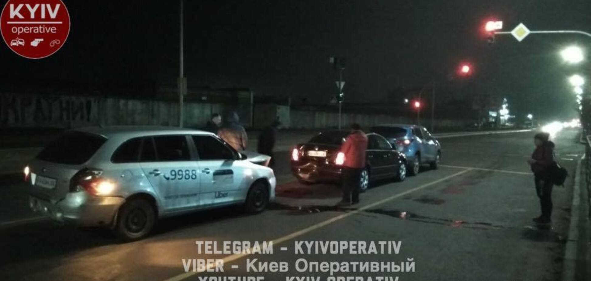 В Киеве пьяный водитель Uber совершил несколько ДТП