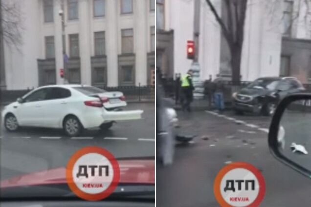 В Киеве возле Рады произошло тройное ДТП с пострадавшими