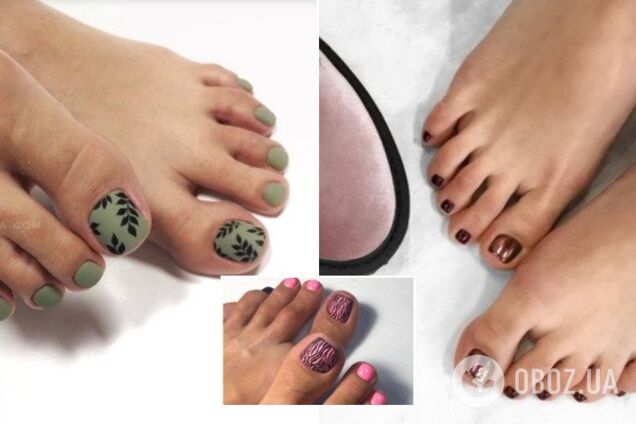 Глиттер, втирка и хищный принт: какой педикюр в моде зимой 2019-2020