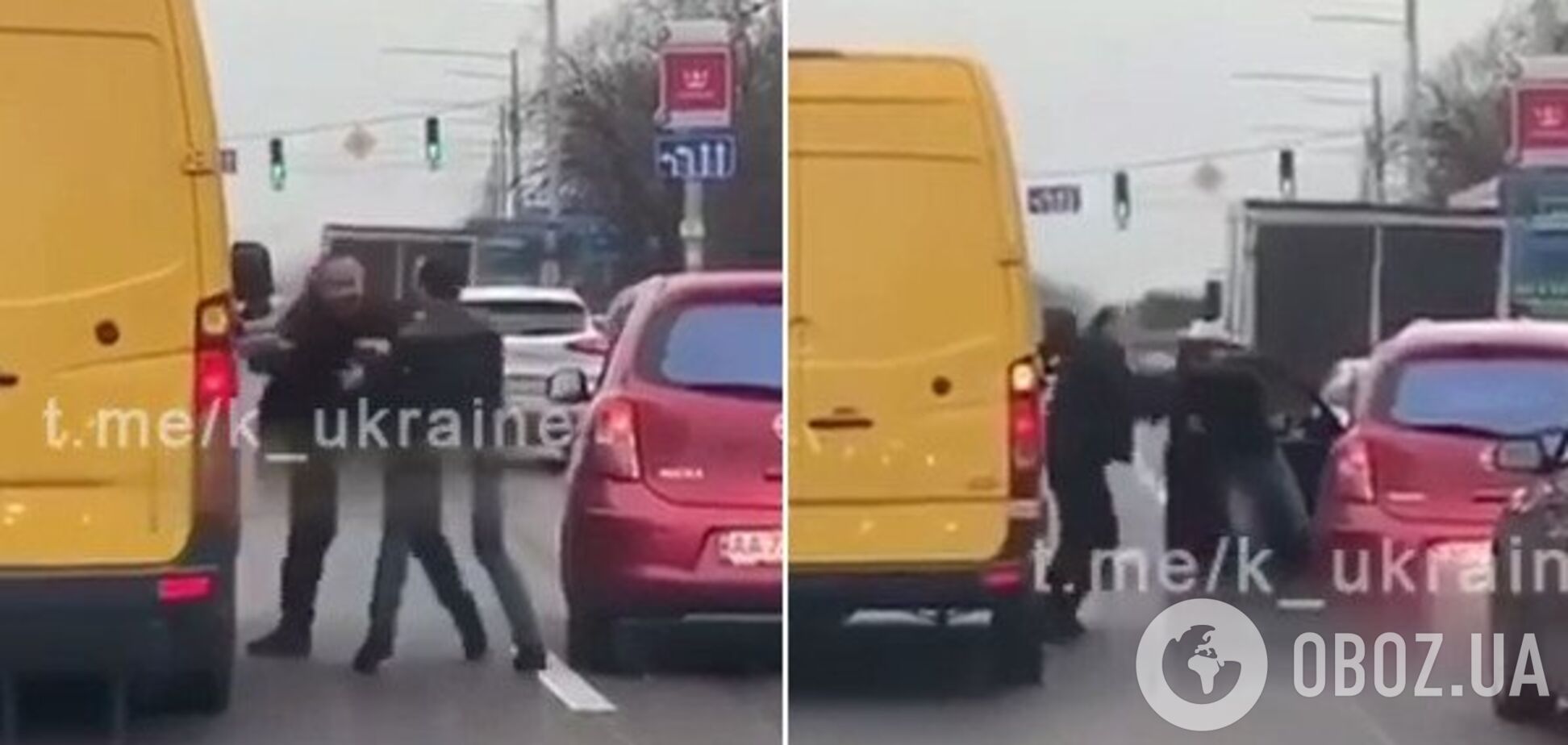 В Киеве водители устроили 'разборки' посреди дороги