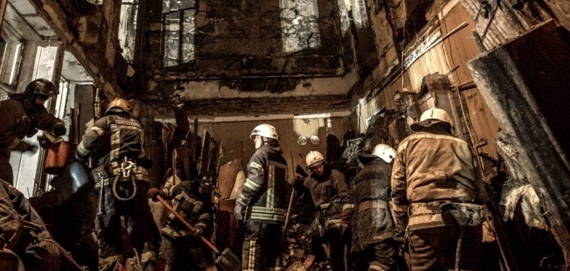 Последствия пожара в одесском колледже