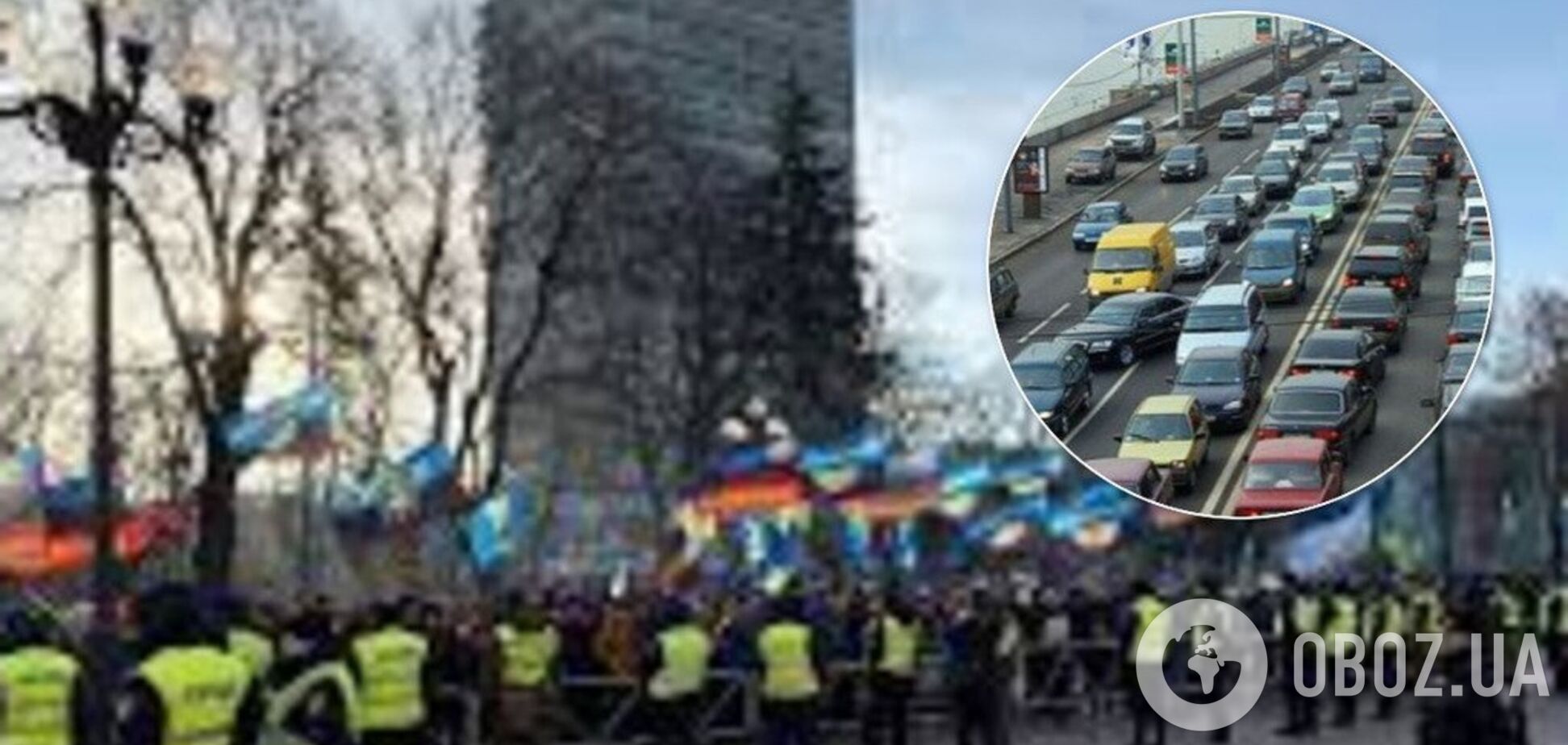 Протести під Радою: Київ знову застряг у заторах. Карта