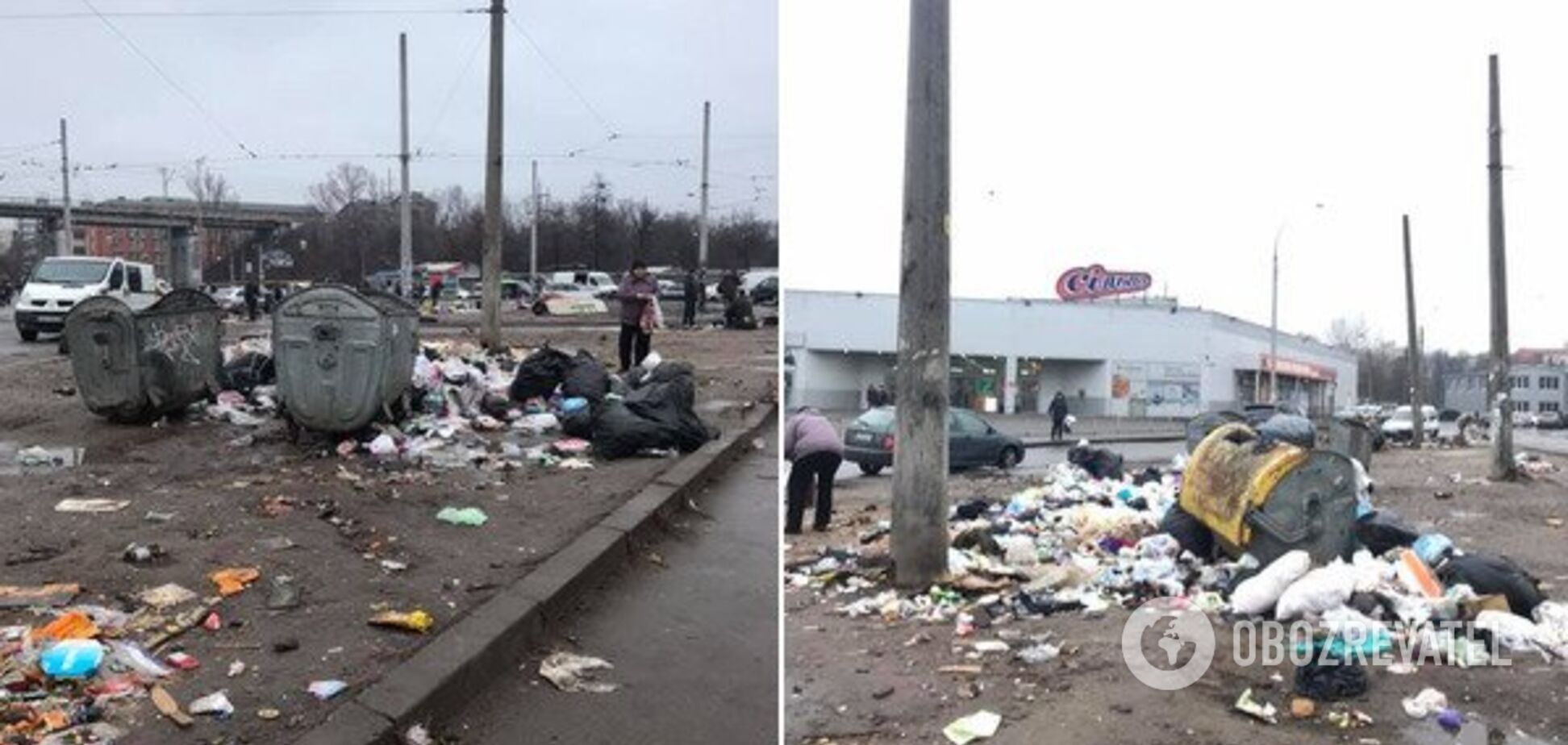 В сети показали горы мусора посреди Киева