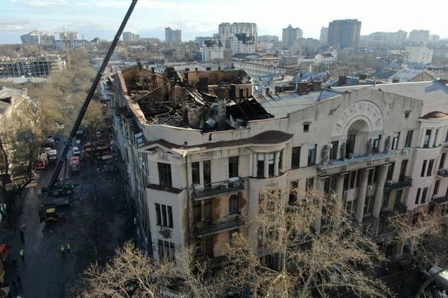 Как выглядит колледж в Одессе после пожара