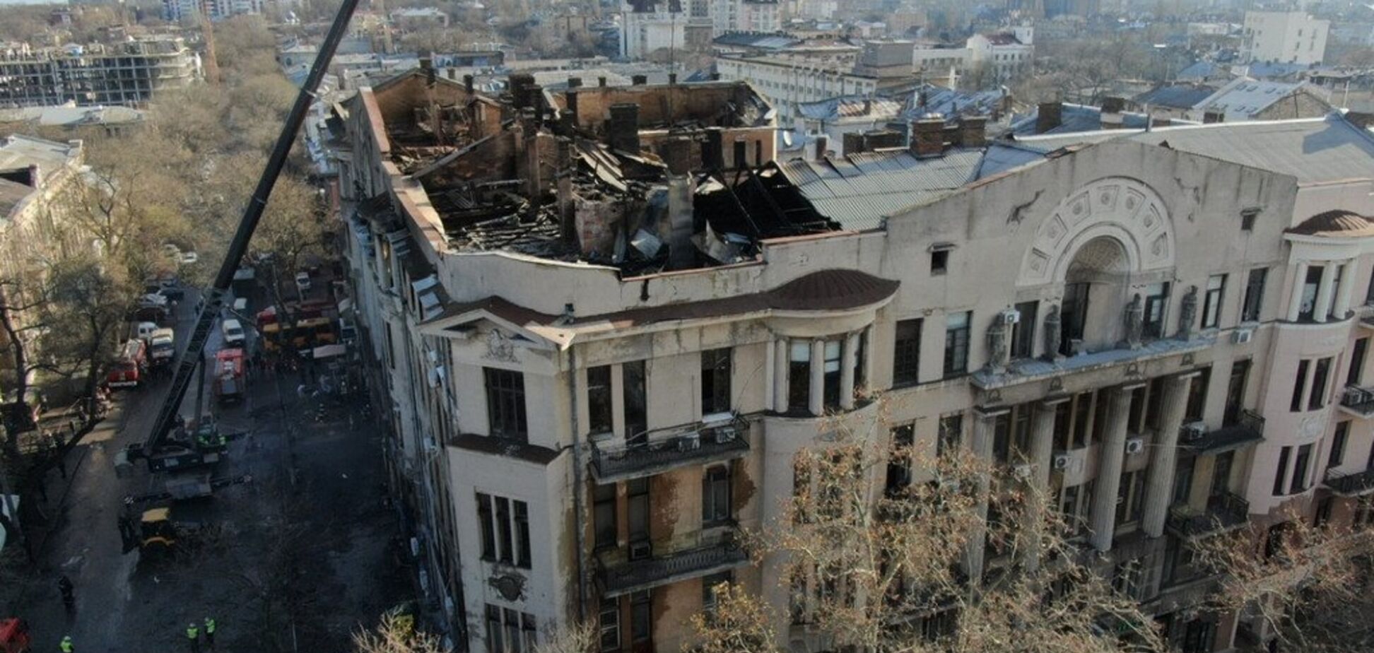 Як виглядає коледж в Одесі після пожару