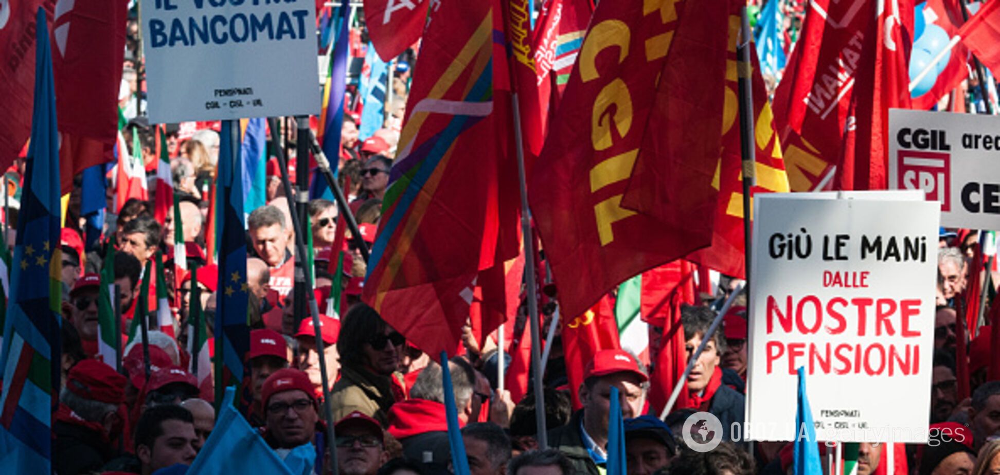 Тысячи итальянцев вышли на антиправительственные протесты в Риме: фото и видео