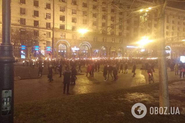 В центре Киева состоялось факельное шествие: эксклюзивные фото и видео