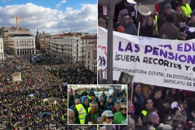 У Мадриді спалахнули масові протести через низькі пенсії: вражаючі фото та відео