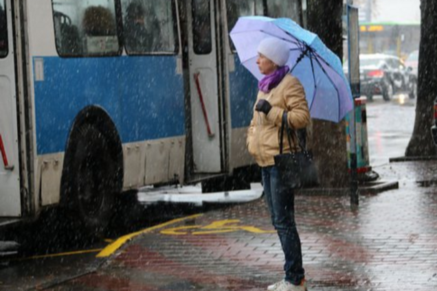 Винницу после мощного урагана засыпало мокрым снегом