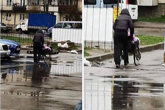"Диво!" У Києві жінка на інвалідному візку раптово побігла