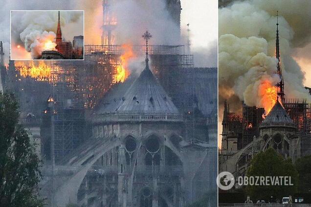 Во Франции сгорел собор Парижской Богоматери: фото и видео последствий