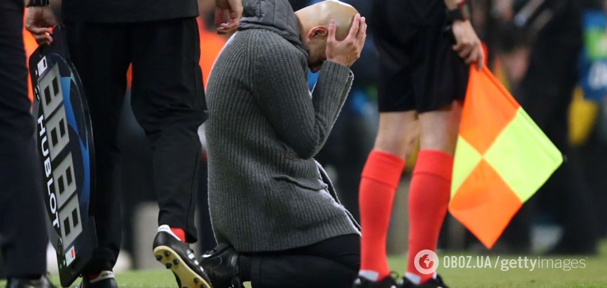 Гвардиола на коленях: опубликовано видео главной драмы сезона в Лиге чемпионов