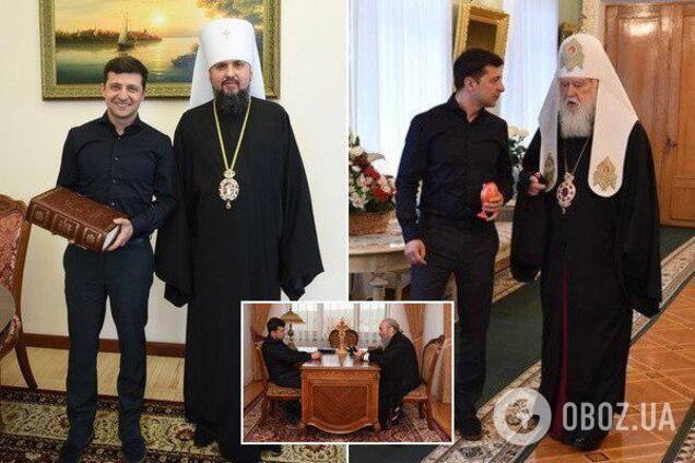 Зеленский встретился с Епифанием, Филаретом и Онуфрием: о чем говорили