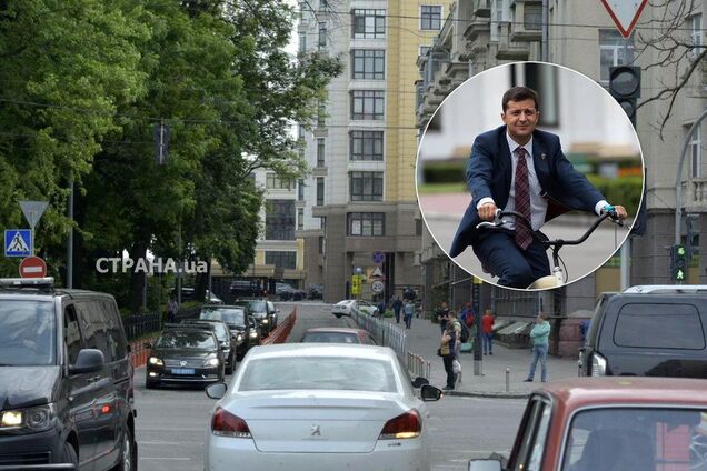 'Очікування — реальність': журналісти застукали Зеленського без велосипеда, але в кортежі. Фотофакт