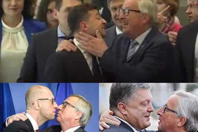 'Теплый дядька!' Объятия Зеленского с Юнкером стали вирусными в сети. Фото и видеофакт