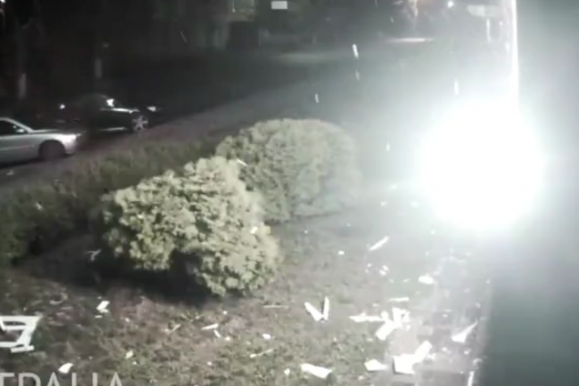 На видео попал момент обстрела телеканала '112 Украина'