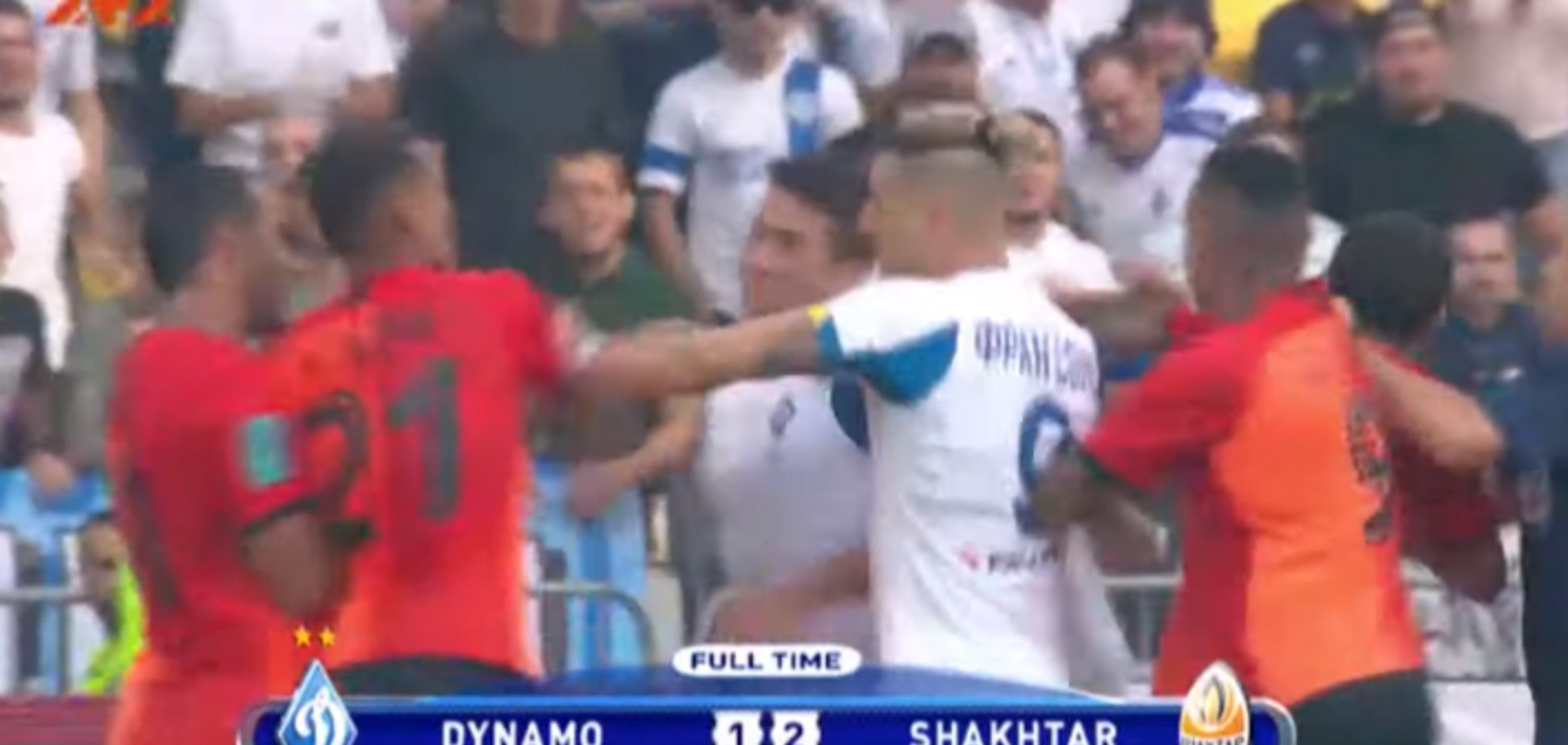 Футболисты 'Динамо' и 'Шахтера' устроили драку после матча - опубликовано видео