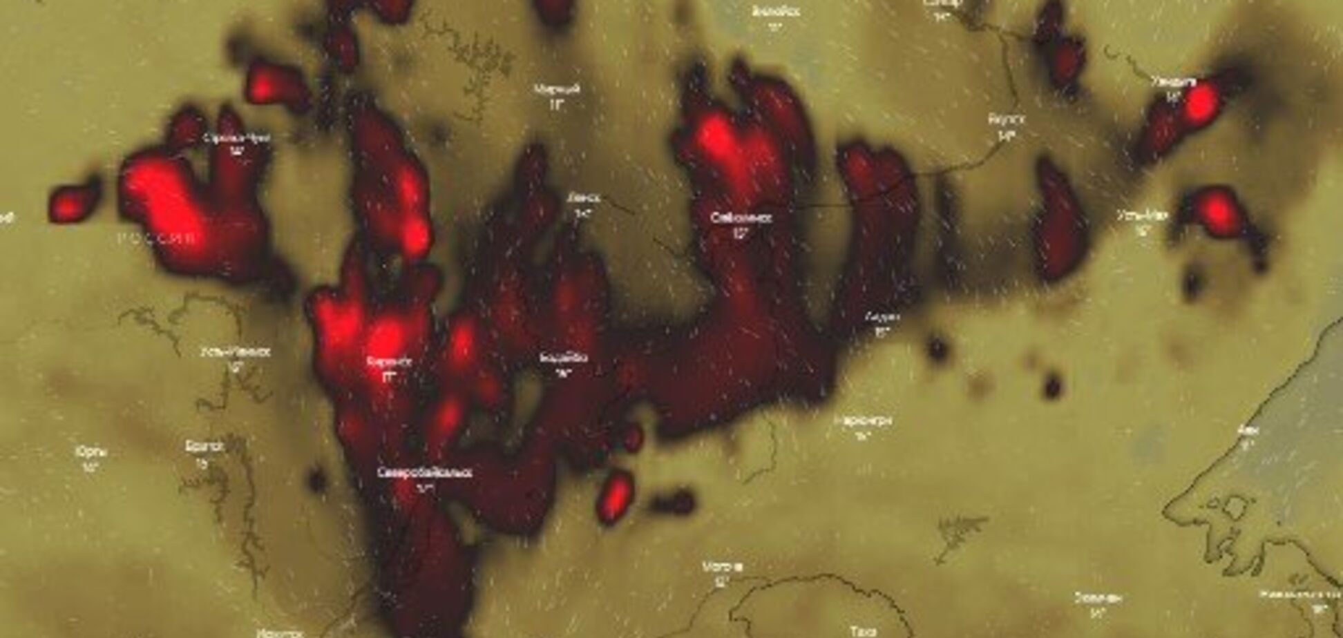 Пожежі у РФ нагадують мапу вкраденого Криму: карма?