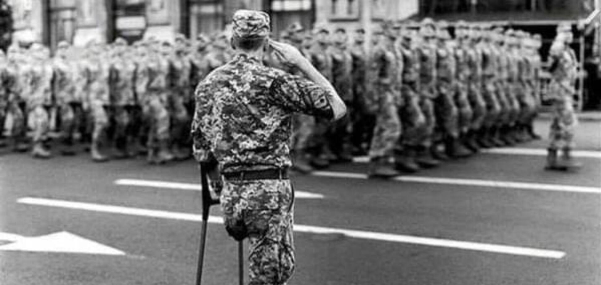 Ветеран АТО на Донбассе пришел на парад