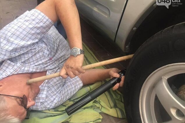 В Одессе гигантская змея заползла в авто: фото