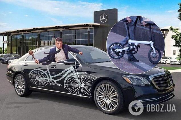 Нардеп из 'Слуги народа' приехал в Раду на 'умном велосипеде': фотофакт