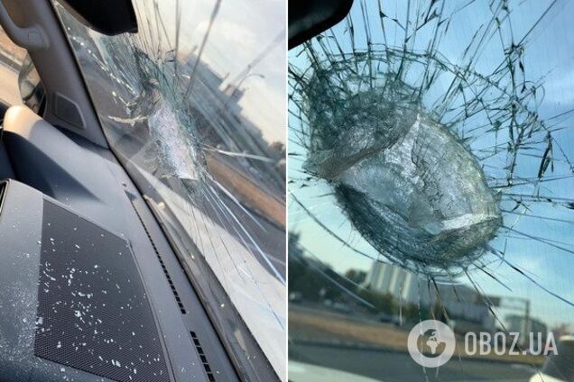 У Києві частина мосту обвалилася на авто