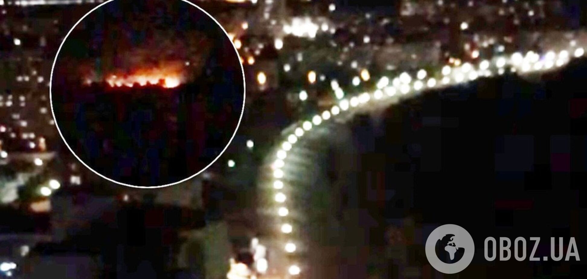 Киевляне засняли пожар в парке Дружбы народов