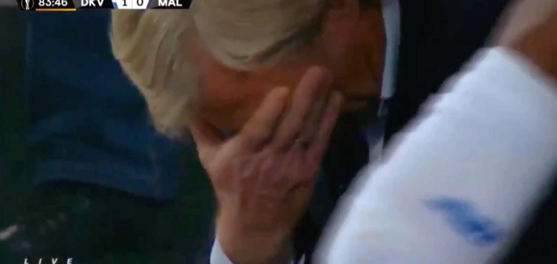 Михайличенко разрыдался во время матча Лиги Европы с 'Мальме'