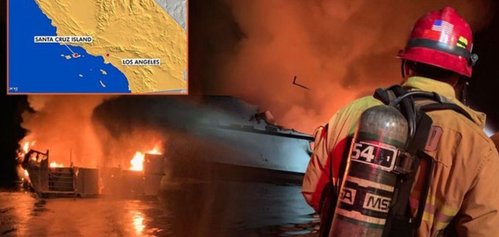 У берегов США сгорел корабль с туристами