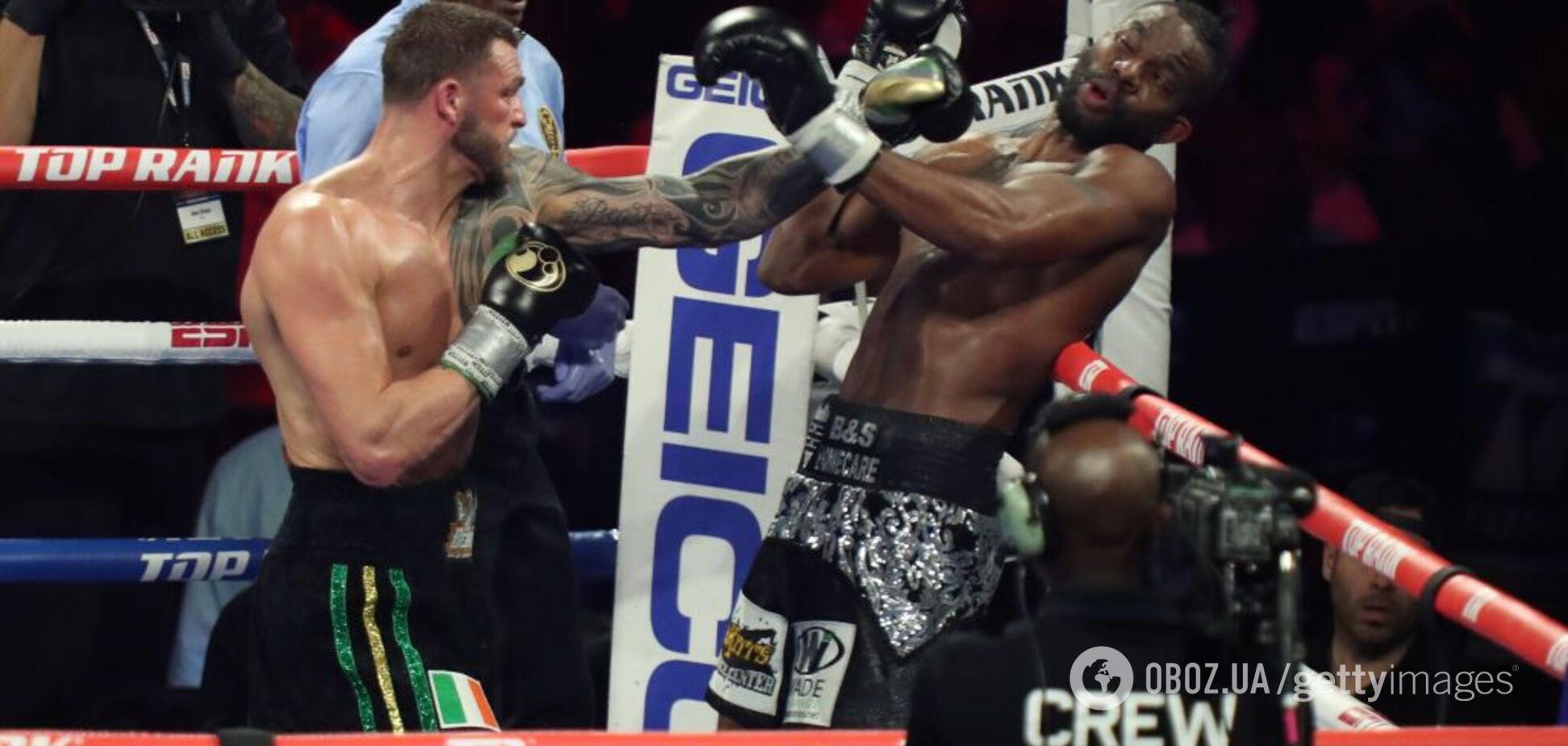 Болельщикам не понравился бокс и они устроили дикую драку на трибунах