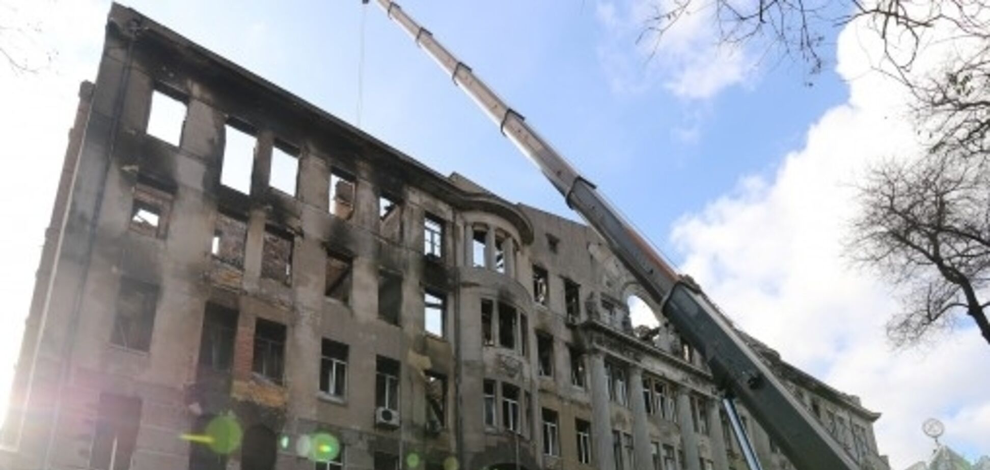 Сгоревший дом Асвадурова в Одессе
