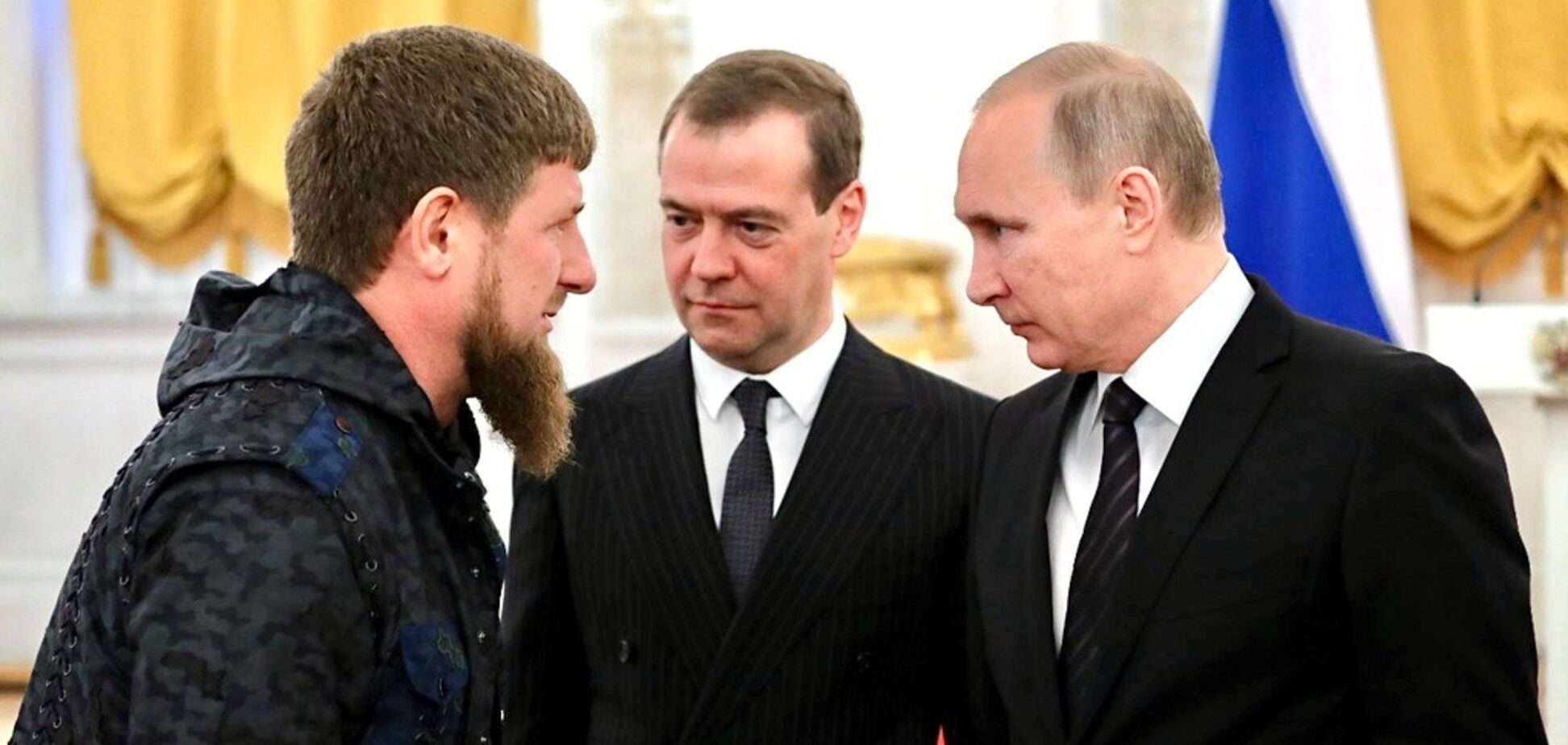 Рамзан Кадыров, Дмитрий Медведев и Владимир Путин