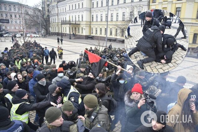 Яйця, петарди і затримання: як у Києві відбулася хода антифашистів. Фото