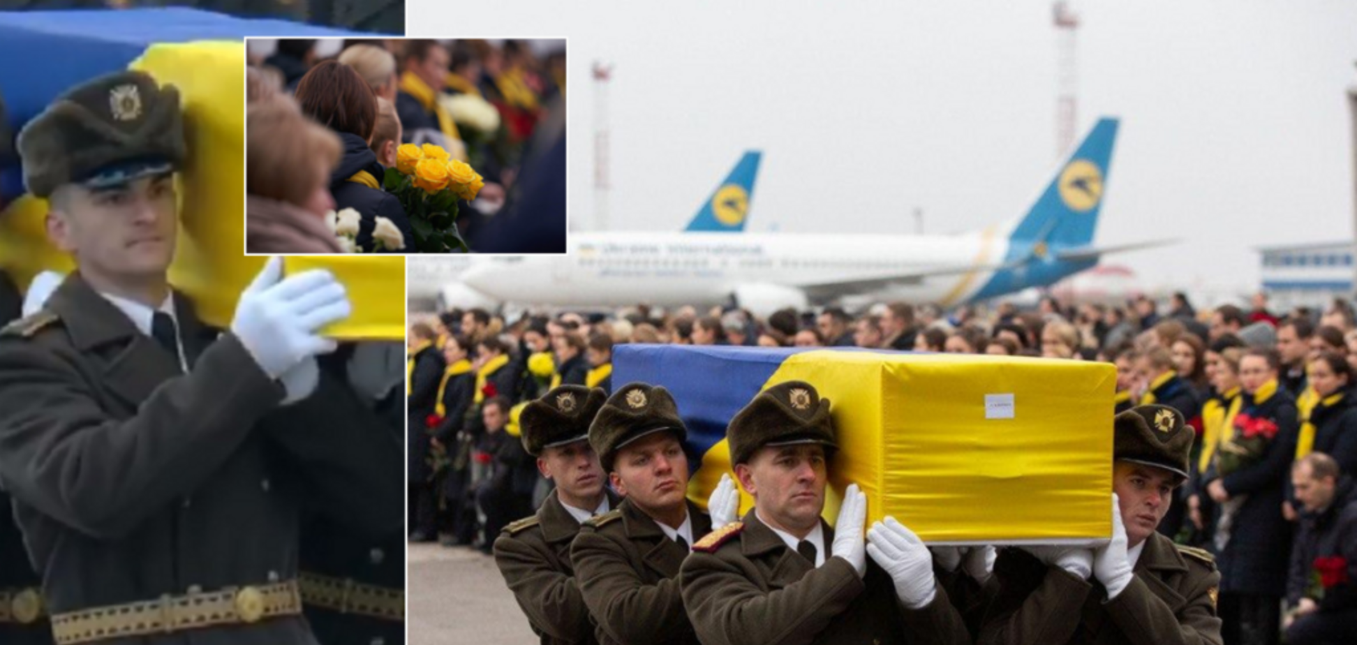 Труни, загорнуті у прапор України: з'явилися вражаючі фото з 'Борисполя'