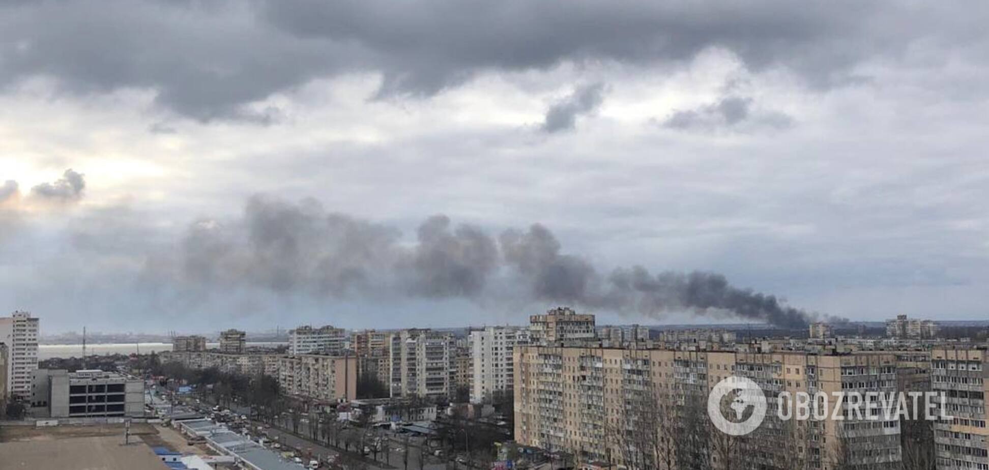 Дым от мощного пожара напугал Одессу