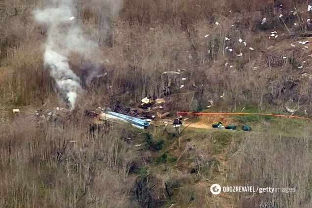 Жахливі наслідки: з'явилися нові моторошні фото з місця аварії вертольота Кобі Браянта